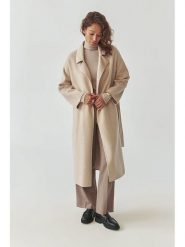 TATUUM Wełniany płaszcz w kolorze beżowym rozmiar: XL. Brązowe płaszcze Tatuum, xl, bez wzorów, z tkaniny, bez kaptura. Za 480.90 zł.