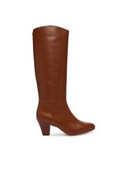 LAUREN RALPH LAUREN Kozaki Emrsyn Tl Hl Bo Tal 802P15714002 Brązowy. Brązowe kozaki Lauren Ralph Lauren, ze skóry, bez obcasa, na słupku, bez zapięcia. Za 1,499.00 zł.