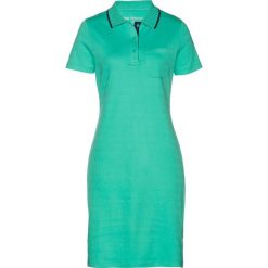 Sukienka shirtowa polo bonprix zielony oceaniczny - ciemnoniebieski. Zielone sukienki bonprix, bez wzorów, bez kołnierzyka, bez ramiączek, dopasowane. Za 79.99 zł.