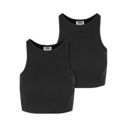 Organiczny Top W Prążki Dla Kobiet (zestaw 2 Sztuk). Białe topy Urban Classics, xl, bez wzorów, bez kołnierzyka, bez ramiączek. Za 80.99 zł.