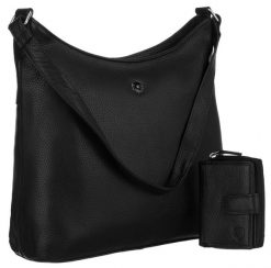 Shopperka skórzana i portfel Peterson PTN 6104-DS czarna. Czarne shopper Peterson, bez wzorów, ze skóry, bez dodatków. Za 262.19 zł.