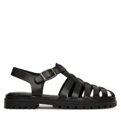 Sandały G-Star Raw. Czarne sandały G-Star Raw, bez wzorów, retro, bez obcasa, na płaskiej podeszwie, bez zapięcia. Za 259.99 zł.