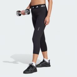 Legginsy Techfit Capri. Białe legginsy Adidas, xs, bez wzorów, z materiału. Za 169.55 zł.
