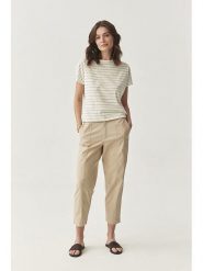 TATUUM Koszulka w kolorze biało-czarnym rozmiar: L. Białe bluzki Tatuum, l, bez wzorów, z bawełny, bez kołnierzyka, bez ramiączek. Za 104.39 zł.