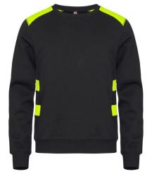 Clique Ambition Roundneck bluza unisex wysoka widoczność – Visib Yellow. Żółte bluzy CLIQUE, xl, bez wzorów, z bawełny, bez kaptura. Za 173.55 zł.