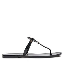 Japonki Tory Burch. Czarne klapki Tory Burch, bez wzorów, bez obcasa. Za 379.99 zł.