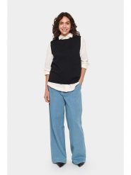 SAINT TROPEZ Bezrękawnik "Mila" w kolorze czarnym rozmiar: S. Czarne swetry Saint Tropez, s, bez wzorów, bez ramiączek. Za 100.04 zł.