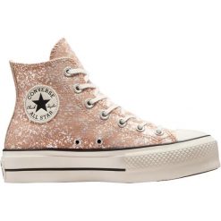 Sneakers Converse Chuck Taylor All Star Lift. Brązowe obuwie sportowe Converse, bez wzorów, bez zapięcia. Za 490.00 zł.
