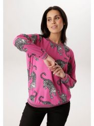 Aniston Bluzka w kolorze różowym rozmiar: 40. Różowe bluzki Aniston, bez wzorów, bez kołnierzyka, bez ramiączek. Za 173.99 zł.