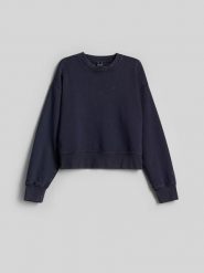 4F Bluza dresowa regular bez kaptura damska - granatowa XL. Niebieskie bluzy 4f, uniwersalny, bez wzorów, z dresówki, bez kaptura. Za 149.99 zł.