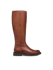 Geox Oficerki D Serilda D46WYA 00043 C6002 Brązowy. Brązowe kozaki Geox, ze skóry, bez obcasa, na płaskiej podeszwie, bez zapięcia. Za 819.99 zł.