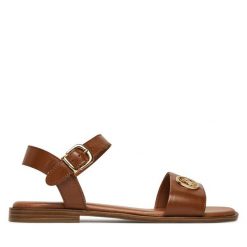 Sandały Beverly Hills Polo Club. Brązowe sandały Beverly Hills Polo Club, bez wzorów, bez obcasa, na płaskiej podeszwie, bez zapięcia. Za 229.99 zł.