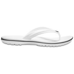 Japonki Crocs Crocband Flip. Białe klapki Crocs, bez wzorów, bez obcasa. W wyprzedaży za 94.47 zł.