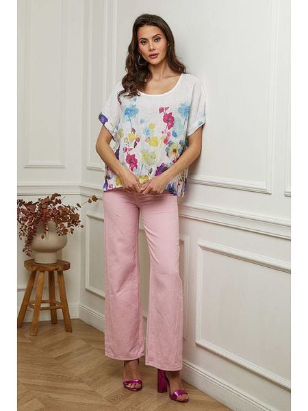 Plume Lniana bluzka "Cantik" w kolorze białym rozmiar: XL. Białe bluzki Plume, xl, bez wzorów, ze lnu, bez kołnierzyka, bez ramiączek. Za 166.88 zł.