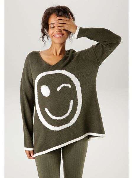 Aniston Sweter w kolorze khaki rozmiar: 44. Brązowe swetry Aniston, bez wzorów, bez ramiączek. Za 80.14 zł.