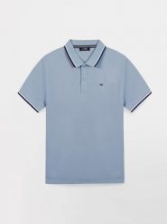 Polo TBS Yvane. Niebieskie koszulki polo Tbs, na lato, xl, bez wzorów, z bawełny, bez kołnierzyka, bez ramiączek. Za 236.60 zł.