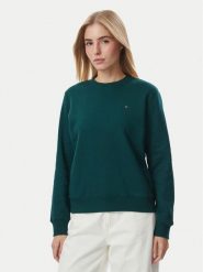 Tommy Jeans Bluza DW0DW19959 Zielony ciemny Regular Fit. Zielone bluzy Tommy Jeans, m, bez wzorów, z bawełny, bez kaptura. Za 289.99 zł.