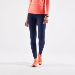 Legginsy do biegania damskie Kiprun Care. Niebieskie legginsy KIPRUN, s, bez wzorów, z elastanu. W wyprzedaży za 89.99 zł.