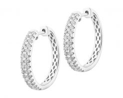 Kolczyki z białego złota z brylantami - koła - 0,50 ct - próba 585. Białe kolczyki Apart, z brylantem, złote. Za 7,390.00 zł.