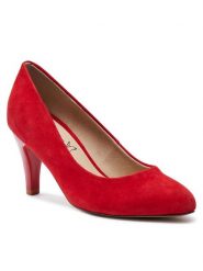 Caprice Szpilki 9-22405-42 Czerwony. Czerwone szpilki Caprice, bez wzorów, ze skóry, bez obcasa, na szpilce, bez zapięcia. Za 183.99 zł.