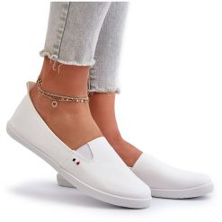Tenisówki Trampki Slip-On Damskie Białe Adrancia. Białe trampki bez wzorów, bez zapięcia. Za 92.80 zł.