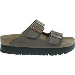 Klapki damskie Birkenstock Papillio Arizona Flex Platform. Zielone klapki Birkenstock, bez wzorów, z gumy, bez obcasa. Za 493.00 zł.