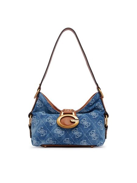 Guess Torebka Camden Mini HWDB93 08720 Niebieski. Niebieskie torebki klasyczne Guess, z aplikacjami, z materiału, bez dodatków. Za 584.99 zł.