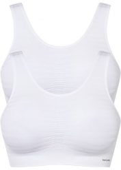 Biustonosz bezszwowy bustier Feel comfort (2 szt.). Białe biustonosze bonprix, bez wzorów, z żakardem. Za 79.99 zł.