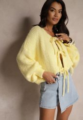 Jasnoniebieskie Asymetryczne Spódnico-Szorty z Bawełny Velvivia. Niebieskie szorty Renee, bez wzorów, z bawełny, eleganckie. Za 89.99 zł.