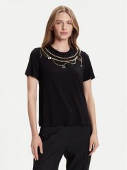 Rinascimento T-Shirt CFC0125707003 Czarny Regular Fit. Czarne t-shirty Rinascimento, s, bez wzorów, z wiskozy, bez kołnierzyka, bez ramiączek. Za 269.99 zł.