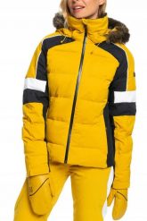 Kurtka narciarska damska Roxy Blizzard. Żółte kurtki narciarskie Roxy, l, bez wzorów, z materiału, bez kaptura, narciarskie, primaloft. Za 685.49 zł.