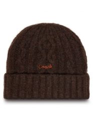 Coach Czapka CCL47 Brązowy. Brązowe czapki Coach, bez wzorów, z poliesteru. Za 259.99 zł.