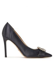 Guess Szpilki Francy Czarny. Czarne szpilki Guess, z aplikacjami, z materiału, bez obcasa, na szpilce, bez zapięcia. Za 419.99 zł.