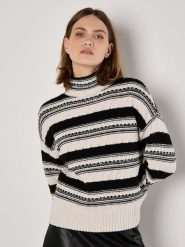 Apricot Sweter w kolorze biało-czarnym rozmiar: L. Białe swetry Apricot, l, bez wzorów, bez ramiączek. Za 132.36 zł.