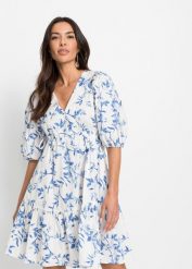 Sukienka mini. Białe sukienki bonprix, na lato, bez wzorów, bez kołnierzyka, bez ramiączek, mini. Za 149.99 zł.