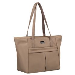 Shopperka beżowa Peterson PTN CTY-08. Brązowe shopper Peterson, bez wzorów, ze skóry ekologicznej, eleganckie, na ramię, bez dodatków. Za 89.99 zł.