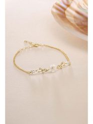 Lodie Silver Pozłacana bransoletka z elementem ozdobnym - dł. 17 cm rozmiar: onesize. Szare bransoletki Lodie Silver, z cyrkonią, pozłacane. Za 105.88 zł.