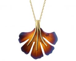 Naszyjnik ze srebra i tytanu - liść. Naszyjniki Apart, pozłacane. Za 289.00 zł.