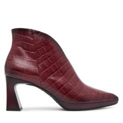 Botki Hispanitas. Czerwone botki Hispanitas, bez wzorów, bez obcasa, na słupku, bez zapięcia. Za 729.99 zł.