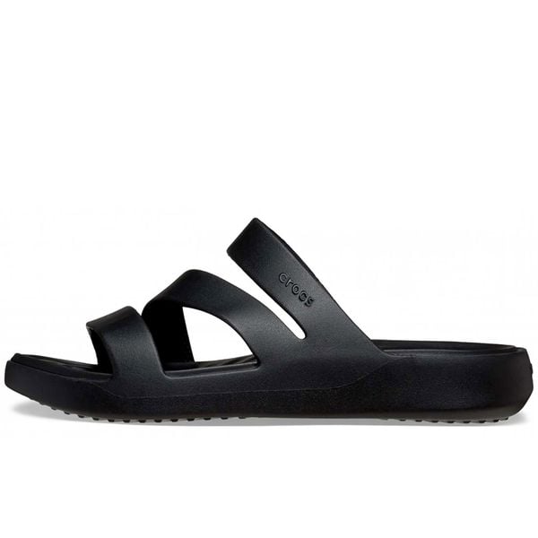 Klapki Crocs Getaway Strappy Z Klapkami Damskie. Czarne klapki Crocs, bez wzorów, z materiału, bez obcasa. Za 281.99 zł.