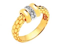 Pierścionek FOPE z żółtego i białego złota z brylantami - 0,05 ct - próba 750. Białe pierścionki Fope, z brylantem, złote. Za 13,990.00 zł.