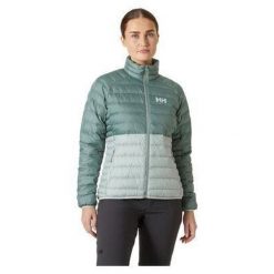 Damska kurtka ocieplana Helly Hansen Banff. Zielone kurtki narciarskie Helly Hansen, bez wzorów, z puchu, bez kaptura, narciarskie. W wyprzedaży za 701.90 zł.