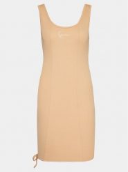 Karl Kani Sukienka letnia KW241-032-1 Beżowy Slim Fit. Brązowe sukienki Karl Kani, na lato, s, bez wzorów, z bawełny, bez kołnierzyka, bez ramiączek. Za 79.99 zł.