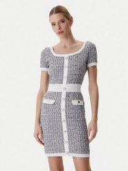 Guess Sukienka dzianinowa W6RK42 Z0361 Szary Regular Fit. Szare sukienki Guess, s, z aplikacjami, z bawełny, bez kołnierzyka, bez ramiączek. Za 619.99 zł.