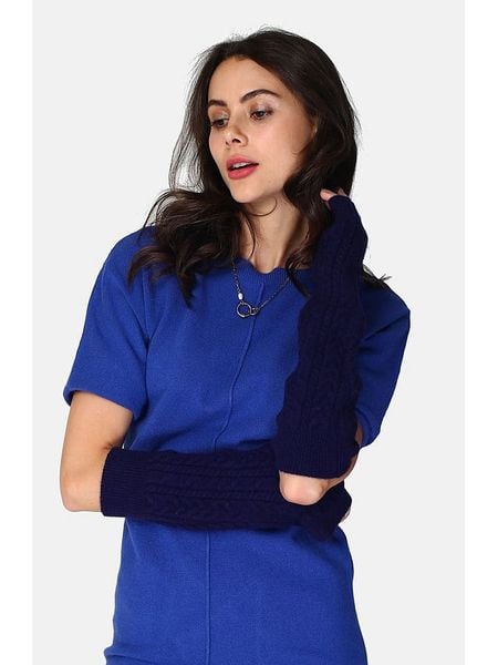 ASSUILI Ocieplacze w kolorze granatowym na ręce rozmiar: onesize. Niebieskie rękawiczki Assuili, bez wzorów, ze splotem, klasyczne. Za 108.74 zł.