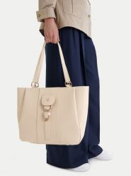 Beverly Hills Polo Club Torebka CEO-BHPC-C-025-09 Écru. Shopper Beverly Hills Polo Club, bez wzorów, z materiału, bez dodatków. Za 229.99 zł.