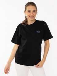 Zwillingsherz Koszulka w kolorze czarnym rozmiar: L/XL. Czarne bluzki Zwillingsherz, l, bez wzorów, z bawełny, bez kołnierzyka, bez ramiączek. Za 82.99 zł.