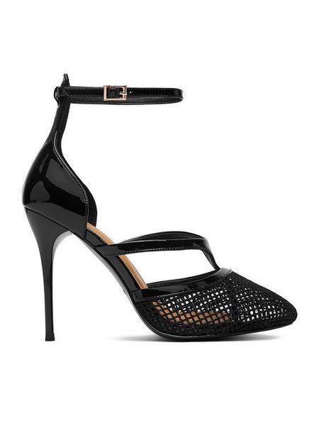 Badura Szpilki EO-AMIRA-LT519-1 Czarny. Czarne szpilki Badura, bez wzorów, z lakierowanej skóry, bez obcasa, na szpilce, bez zapięcia. Za 399.99 zł.