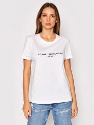 Tommy Hilfiger T-Shirt Heritage C-Nk WW0WW31999 Biały Regular Fit. Białe t-shirty TOMMY HILFIGER, xl, bez wzorów, z bawełny, bez kołnierzyka, bez ramiączek. Za 189.99 zł.