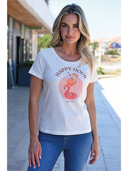 Bleu d'Azur Koszulka "Spritz" w kolorze białym rozmiar: 40. Białe bluzki Bleu d'Azur, w ażurowe wzory, klasyczne, bez kołnierzyka, bez ramiączek. Za 114.17 zł.